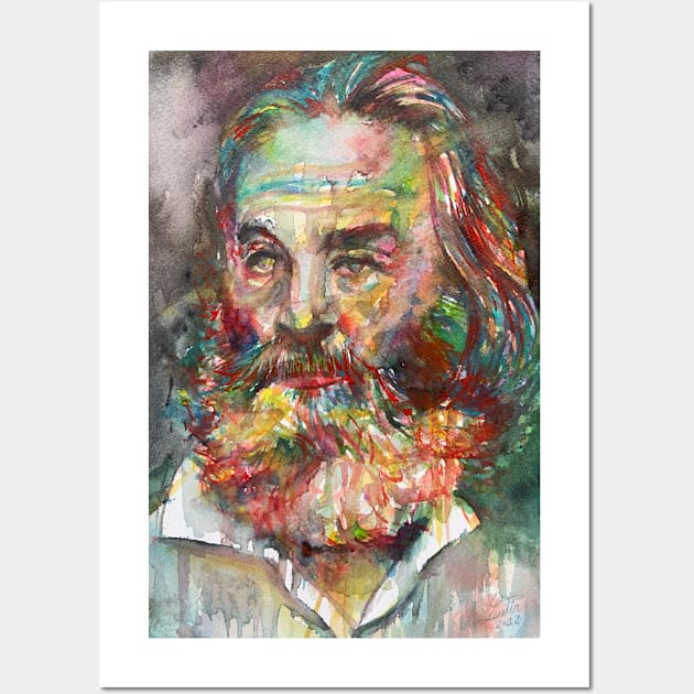 WALT WHITMAN - watercolor portrait .4 Wall Art by lautir